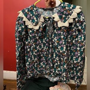 Zara Long Sleeve Embroidered Shirt